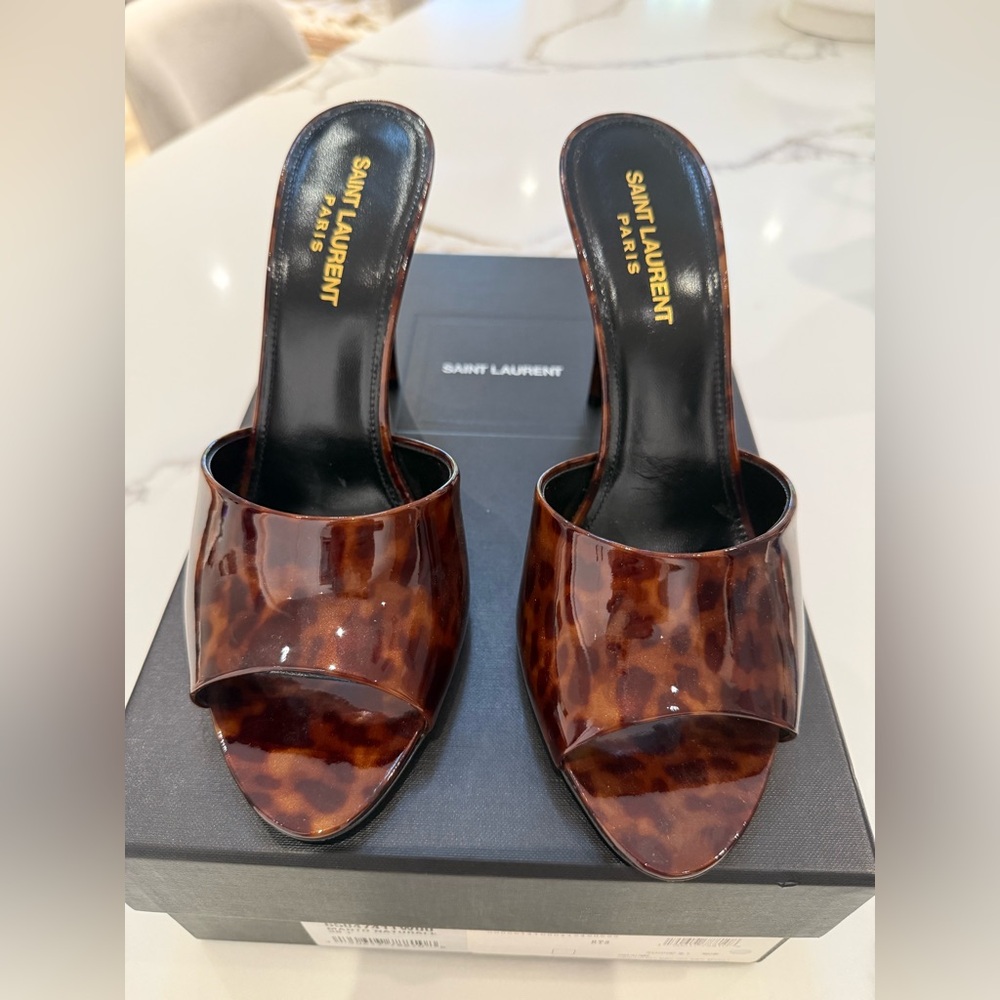 Saint Laurent Tortoiseshell Brown Mules